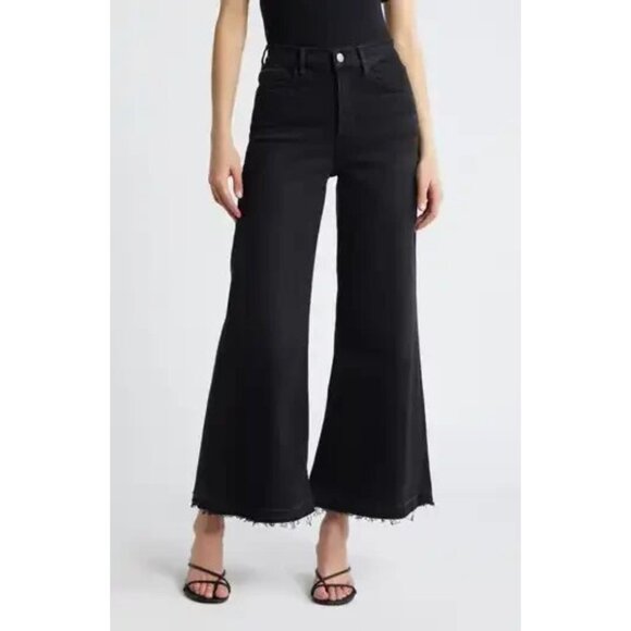 NWT Frame Le Palazzo Crop in Kerry Wide Leg Raw Hem Stretch Jeans 31 - Picture 8 of 8